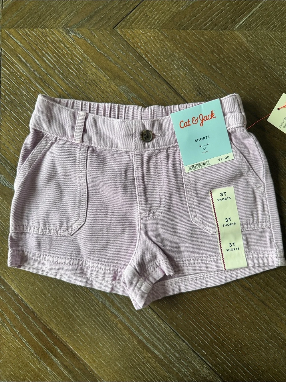 Cat & Jack Lilac & Floral Embroidered Denim Shorts Set Toddler Girls 3T New NWT